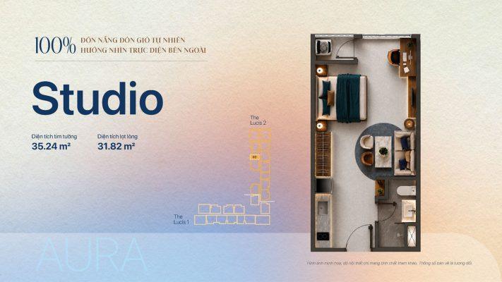 Thiết kế căn hộ Studio tháp The Lucis tại dự án TT Genesis, tối ưu công năng và không gian sống hiện đại.