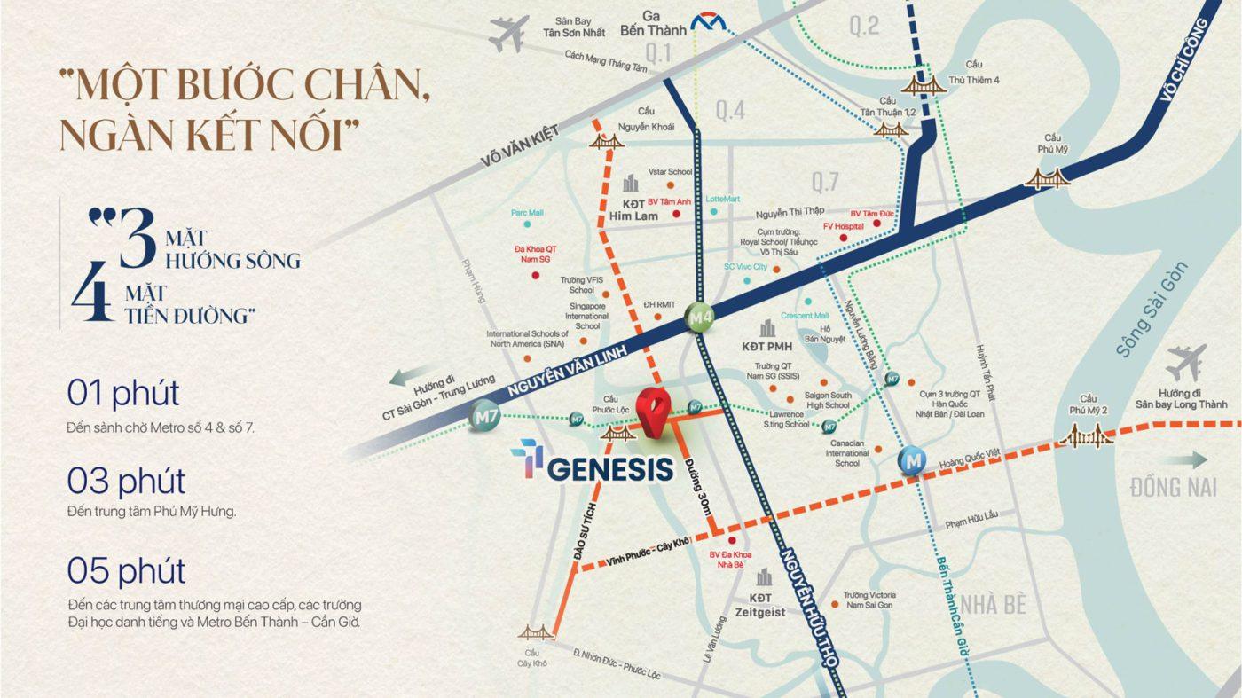 Bản đồ vị trí dự án TT Genesis tại Nam Sài Gòn